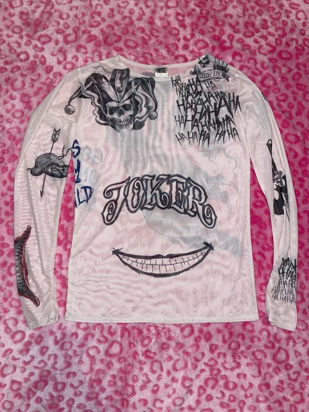 DC Comics Suicide Squad Joker tattoo mesh long sleeve